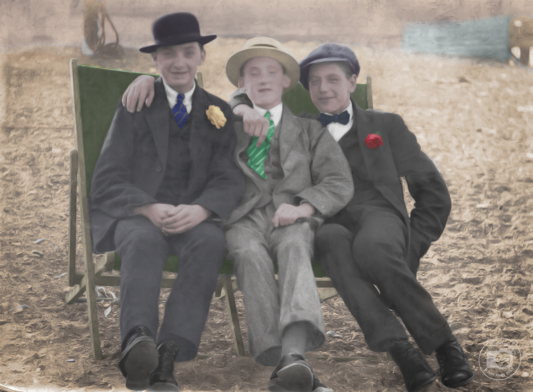 Restored and hand coloured photograph completed